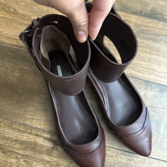 Leon Max Landon Buckle Strap Leather Ballet Flat Size 7.5 in Merlot - Picture 8 of 8